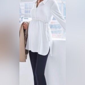 Maternity Pants New Seraphine Maternity Ponte Trousers Navy Work Edit Size 14